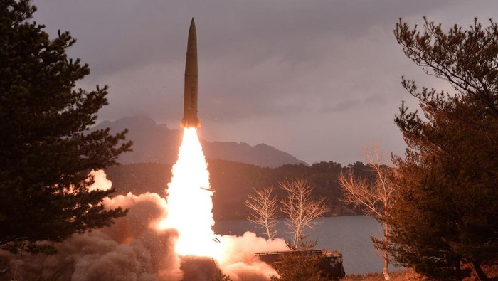 View shows a missile fired by the North Korean military at an undisclosed location in this picture released by North Koreas Central News Agency (KCNA) on March 15, 2023. KCNA via REUTERS