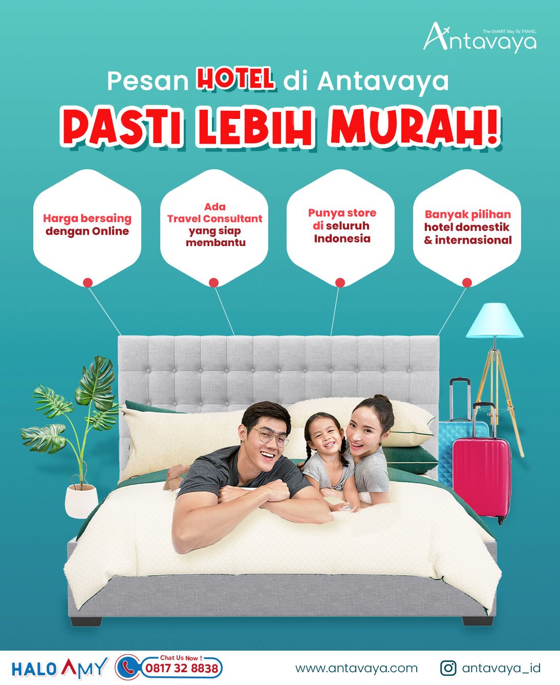 Mau liburan dan staycation lebih hemat? Sudah cek harga sana-sini, tapi masih belum dapat harga hotel terbaik? Yuk pesan hotel di Antavaya, dijamin lebih murah!