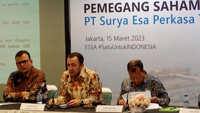 Produsen Energi dan Kimia Ini Sebar Dividen Rp 775,2 M PT Surya Esa Perkasa Tbk (ESSA) emiten sektor Energi dan Kimia dengan kilang LPG (Liquefied Petroleum Gas) dan pabrik Amoniak menyebar dividen Rp 775,2 M