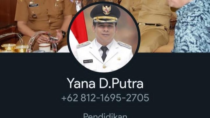 Tangkapan layar penipu pakai foto Wabup Ciamis