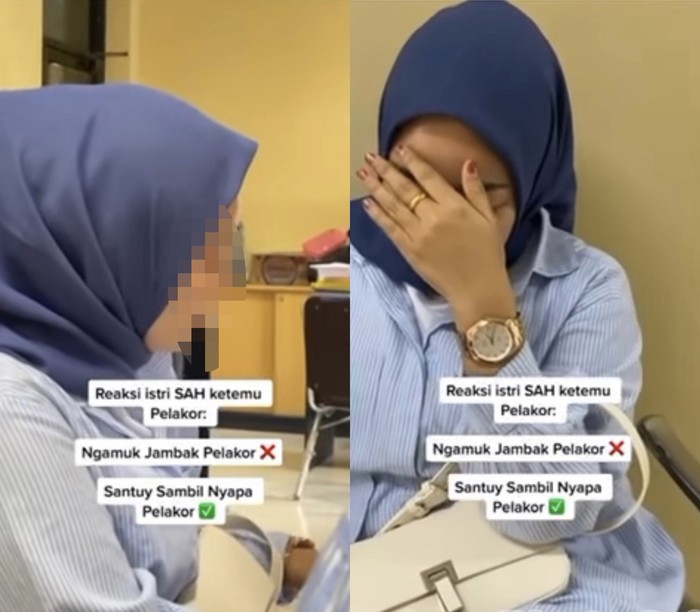 Beredar video viral istri sah melabrak pelakor yang tengah hamil bersama suaminya.