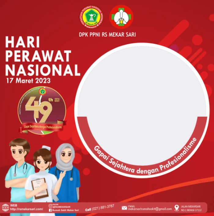 Twibbon Hari Perawat Nasional 2023 sudah bisa diunduh. Hari Perawat Nasional jatuh diperingati setiap tanggal 17 Maret bertepatan dengan HUT PPNI.
