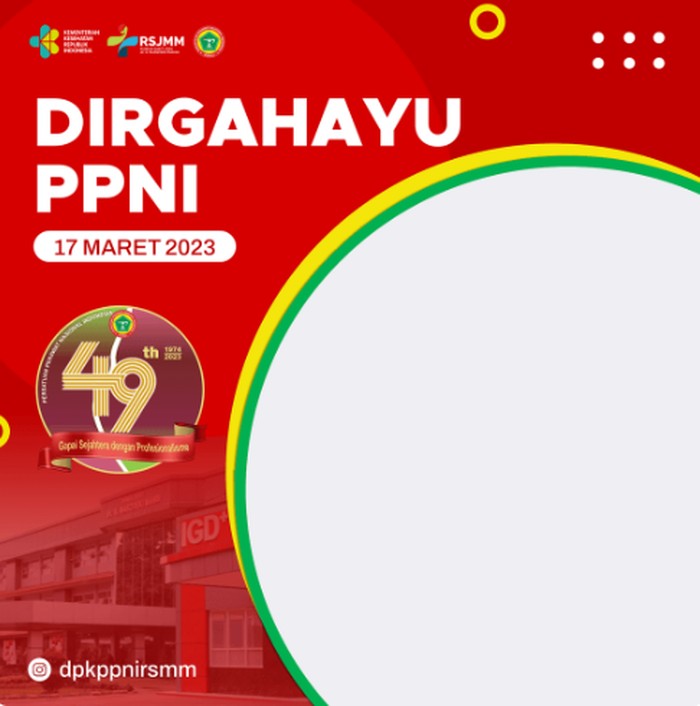 Twibbon HUT PPNI ke-49 dapat digunakan untuk memeriahkan momentum hari besar tersebut. HUT PPNI ke-49 jatuh pada tanggal 17 Maret 2023.