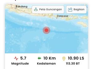 Guncangan Gempa Jember M 5,7 Tak Dirasakan Warga