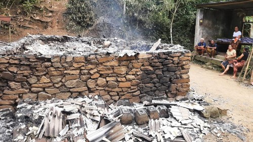 kondisi gubuk milik Ni Ketut Jelantik (80) yang terbakar di wilayah Banjar Dinas Yeh Poh, Desa dan Kecamatan Manggis Rabu (15/3/2023)