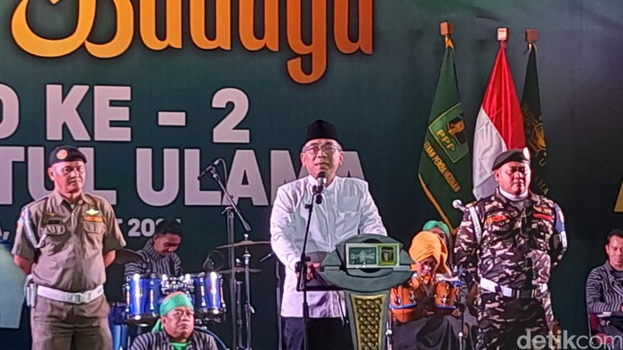 Ketum PBNU Yahya Staquf di acara PPP, 15 Maret 2023. (Ilham Oktafian/detikcom)