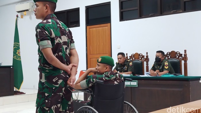 Oknum TNI Bawa 75 Kg Sabu Jalani Sidang Perdana di Pengadilan Militer I-02 Medan. (Farid/detikSumut)