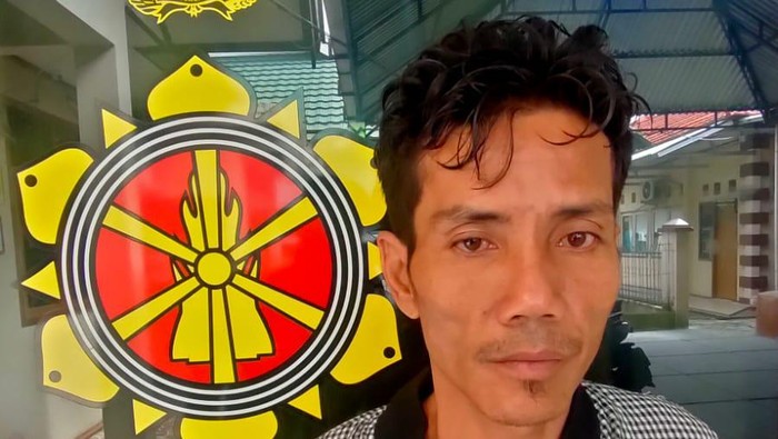 Tampang jukir di Jambi yang ditangkap warga saat pamer kelamin ke remaja putri. (Foto: Istimewa)