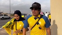 Atta Halilintar dan Aurel Hermansyah menuju stadion Al-Nassr. Foto: Instagram Atta Halilintar