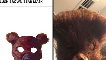 Dia beli topeng beruang, tapi yang datengnya bulunya terlalu banyak. Foto: (Bored Panda).