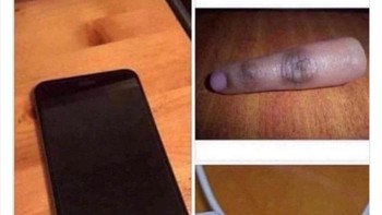 Jual HP lengkap dengan jari untuk buka fingerprint. Foto: Twitter/Bizarre_Content