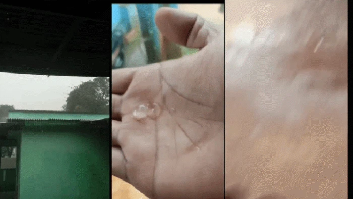 Hujan es di Sukabumi.