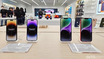 Dengan luas 218,7m2 iBox Apple Premium Partner ini akan menawarkan rangkaian lini produk Apple yang tersedia di Indonesia, salah satunya iPhone. Foto: Adi Fida Rahman/detikINET