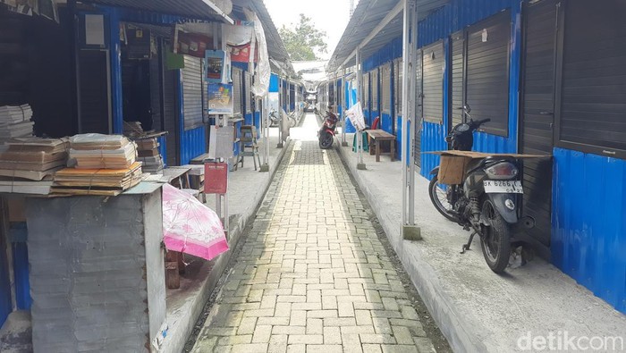 Kondisi pasar buku Eks Titi Gantung Medan saat ini. (Raja Malo Sinaga/detikSumut)