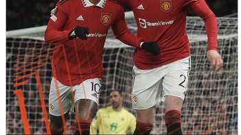 Manchester United berhasil menembus babak perempatfinal usai mengalahkan Real Betis, tadi malam. Foto: Twitter