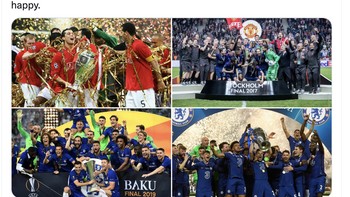 Netizen ini bilang Arsenal tidak akan merasakan pengalaman memenangkan piala di Eropa. Foto: Twitter