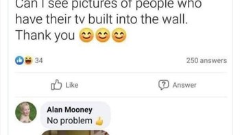 Kan, diminta foto orang-orang yang punya TV yang ditanam ke dinding, toh? Berarti Alan Mooney tidak salah? Foto: trueiguess_