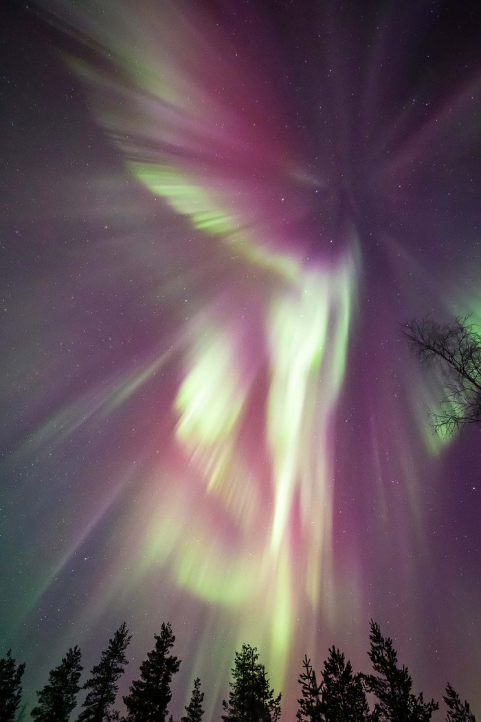 Auroras, caused by a coronal mass ejection on the Sun, illuminate the skies over Lapland in Rovaniemi, Finland March 15, 2023 in this handout image. Courtesy of All About Lapland/Alexander Kuznetsov/Handout via REUTERS ATTENTION EDITOS - THIS IMAGE HAS BEEN SUPPLIED BY A THIRD PARTY. MANDATORY CREDIT TPX IMAGES OF THE DAY