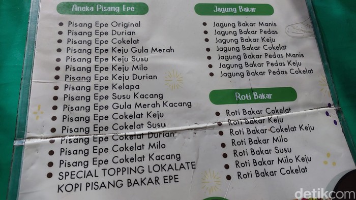 Menu tanpa keternagan harga di losari