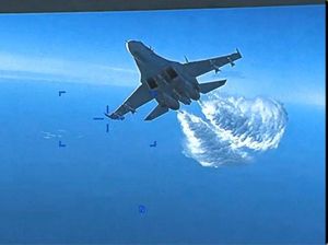 Detik-detik Jet Tempur Rusia Tabrak Drone AS di Laut Hitam