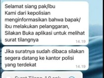 Masih Ada Penipuan Modus Tilang Elektronik di Whatsapp, Jangan Asal Klik Link!