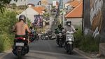 Suasana Kawasan Canggu Bali Dipenuhi Pemotor
