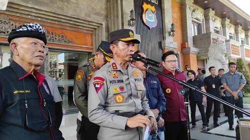 Kapolda Bali Irjen Putu Jayan Danu Putra seusai apel gelar pasukan Operasi Cipta Kondisi Agung 2023, Jumat (17/3/2023).