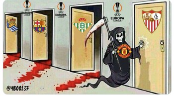 Sementara itu, MU kembali melawan tim dari La Liga, yakni Sevilla, di babak perempatfinal Liga Europa.  Foto: Twitter