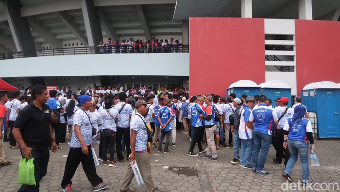 Suasana GOR Amongrogo jelang grand final Proliga 2023 yang mempertemukan Jakarta LavAni Allo Bank Vs Jakarta Bhayangkara Presisi. Minggu (19/3/2023).