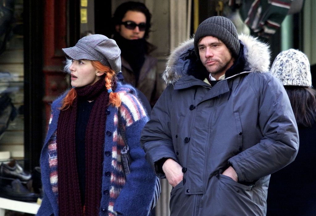 Kate Winslet dan Jim Carrey di lokasi syuting di New York. Foto ini dipotret pada 20 Januari 2003.
