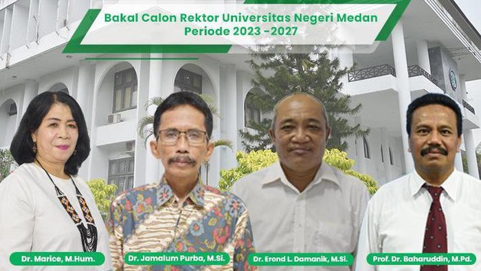 Calon rektor Unimed 2023-2027. (Laman resmi Unimed)