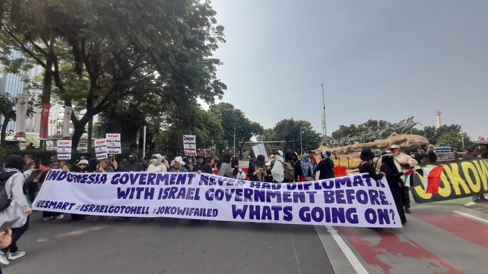 Demo di kawasan Patung Kuda (Ilham-detikcom)
