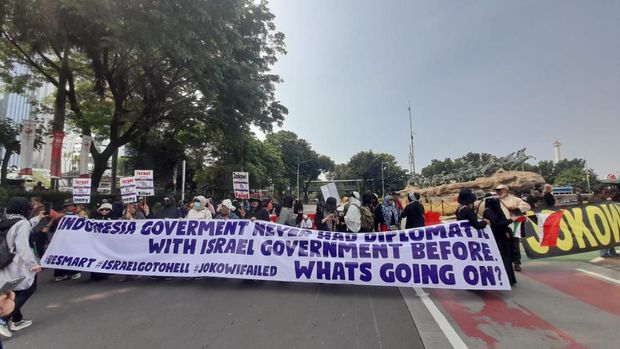 Demo di kawasan Patung Kuda (Ilham-detikcom)