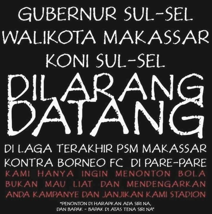 Unggahan Satire Larang Gubernur Sulsel hingga Koni Dukung PSM Ramai di Medsos