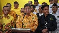 Airlangga kemudian menyebut PBB dan Golkar serasi. Apalagi, kata Airlangga, bendera PBB sudah dikibarkan di markas Golkar.