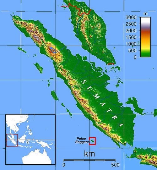 Kondisi geografis Pulau Sumatra di peta