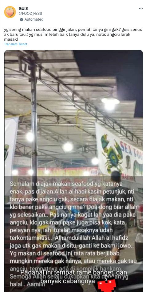 Muslim terjebak seafood nonhalal