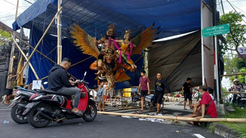 Ogoh-ogoh Banjar Tegal Belodan, Desa Dauh Peken, yang menjadi salah satu peserta pawai yang dilaksanakan DAKT sore ini, Selasa (21/3/2023).