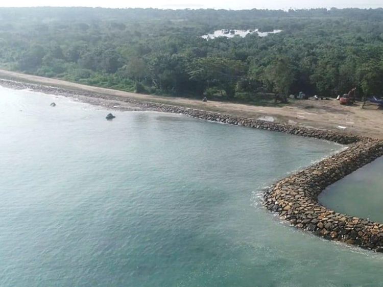 Penampakan Terkini Pengaman Pantai Tanjung Lesung