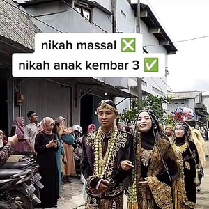 Viral Pernikahan Unik 3 Wanita Kembar di Jateng bak Nikah Massal