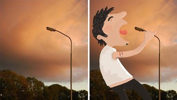 Lampu jalan yang diubah fungsi menjadi mic. Foto: (Bored Panda).