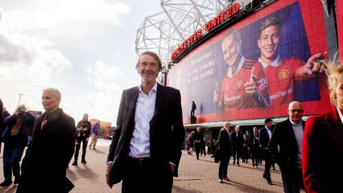 Sir Jim Ratcliffe at Old Trafford, home of Manchester United. Manchester United owners, the Glazer family, announced last November they were conducting a strategic review, with the sale of United one option being considered. Qatari banker Sheikh Jassim Bin Hamad Al Thani and INEOS founder Sir Jim Ratcliffe have bid to buy United, with both parties visiting the club this week. Picture date: Friday March 17, 2023. (Photo by Peter Byrne/PA Images via Getty Images)