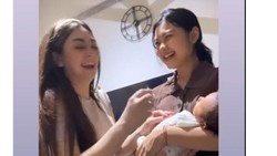 Momen Celine Evangelista Kunjungi Anak Marshel Widianto dan Cesen