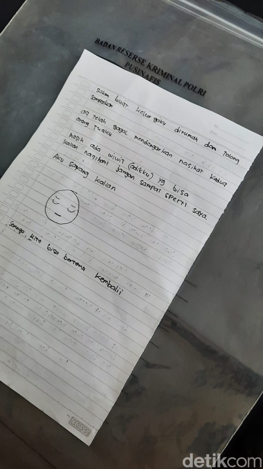 Isi Lengkap Surat Pelaku Mutilasi di Kaliurang, Titip Salam ke Keluarga. Foto diunggah Rabu (22/3/2023).