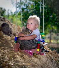 Ternyata kehadiran kucing bisa menemani si kecil di saat bermain atau tidur. Seperti deretan foto kucing jadi babysitter menggemaskan berikut.