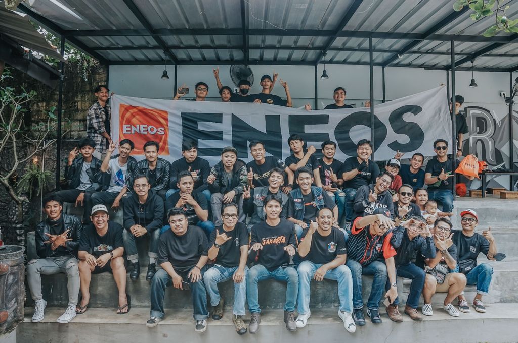 Puluhan bikers riding bareng dalam acara Eneos Otorun 2023