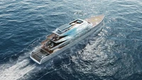 Superyacht Pegasus memiliki panjang 88 meter ini akan menjadi superyacht cetak 3D pertama di dunia. Cermin yang membuatnya memantulkan lingkungan sekitar.