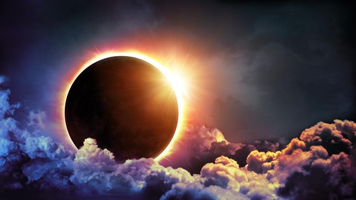 Total Solar Eclipse In Sky - Moon image furnished by NASA