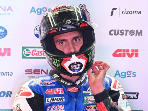 PORTIMAO, PORTUGAL - MARCH 11: Alex Rins of Spain in their LCR Honda Castrol Team box during the Portimao MotoGP Official Test at Autodromo Internacional do Algarve on March 11, 2023 in Portimao, Portugal. (Photo by Octavio Passos/Getty Images)