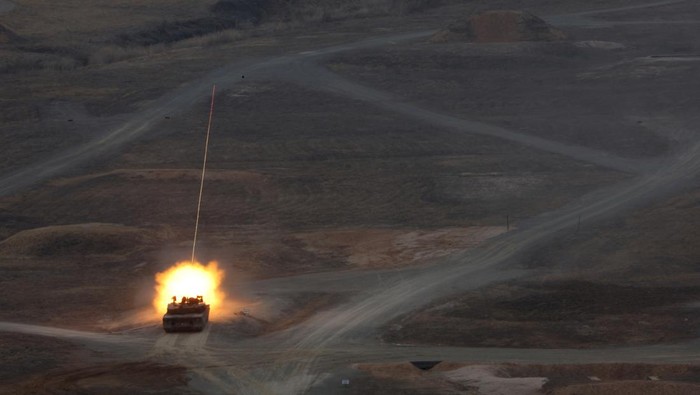 Bullets are pictured as U.S. army soldiers prepare for a live-fire drill which is a part of the joint military drill 
